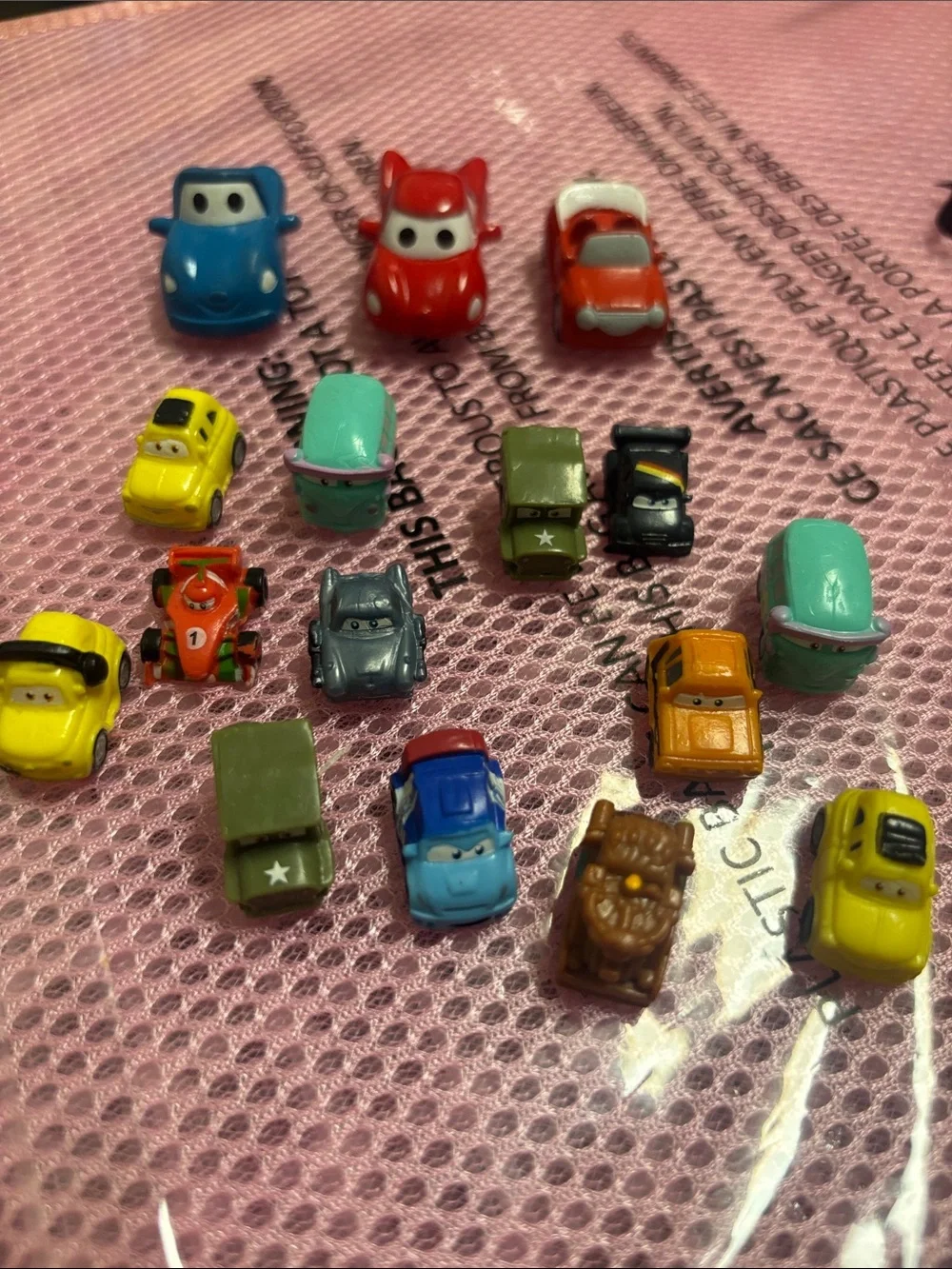 13 Pixar Cars squinkie Mini Figures  - Multicolor and three smaller car